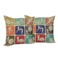 thumbnail image 6 of Ambesonne Vintage Throw Pillow Cover 2 Pack, Grunge Sports Banners, 18", Multicolor, 6 of 6