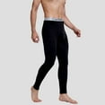 thumbnail image 2 of QSAWXQZ Men's Fleece Lined Thermal Base Layer Bottom Elastic Waist Solid Workout Leggings for Cold Black L, 2 of 9