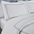 thumbnail image 4 of Superior Chain Links Embroidered Cotton Duvet Cover Set, Full/Queen, White/Silver, 4 of 11