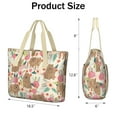 thumbnail image 3 of Tote Bag for Women - Pomeranian Dogs and Flowers Shoulder Bag - Large Utility Work Duffle Bag with Zipper Handbag for Travel, Work, Sprots, 3 of 5