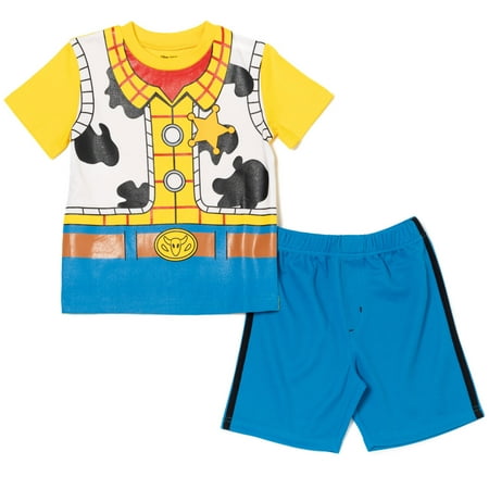 

Disney Pixar Toy Story Woody Toddler Boys Graphic T-Shirt & Mesh Shorts blue / white 5T