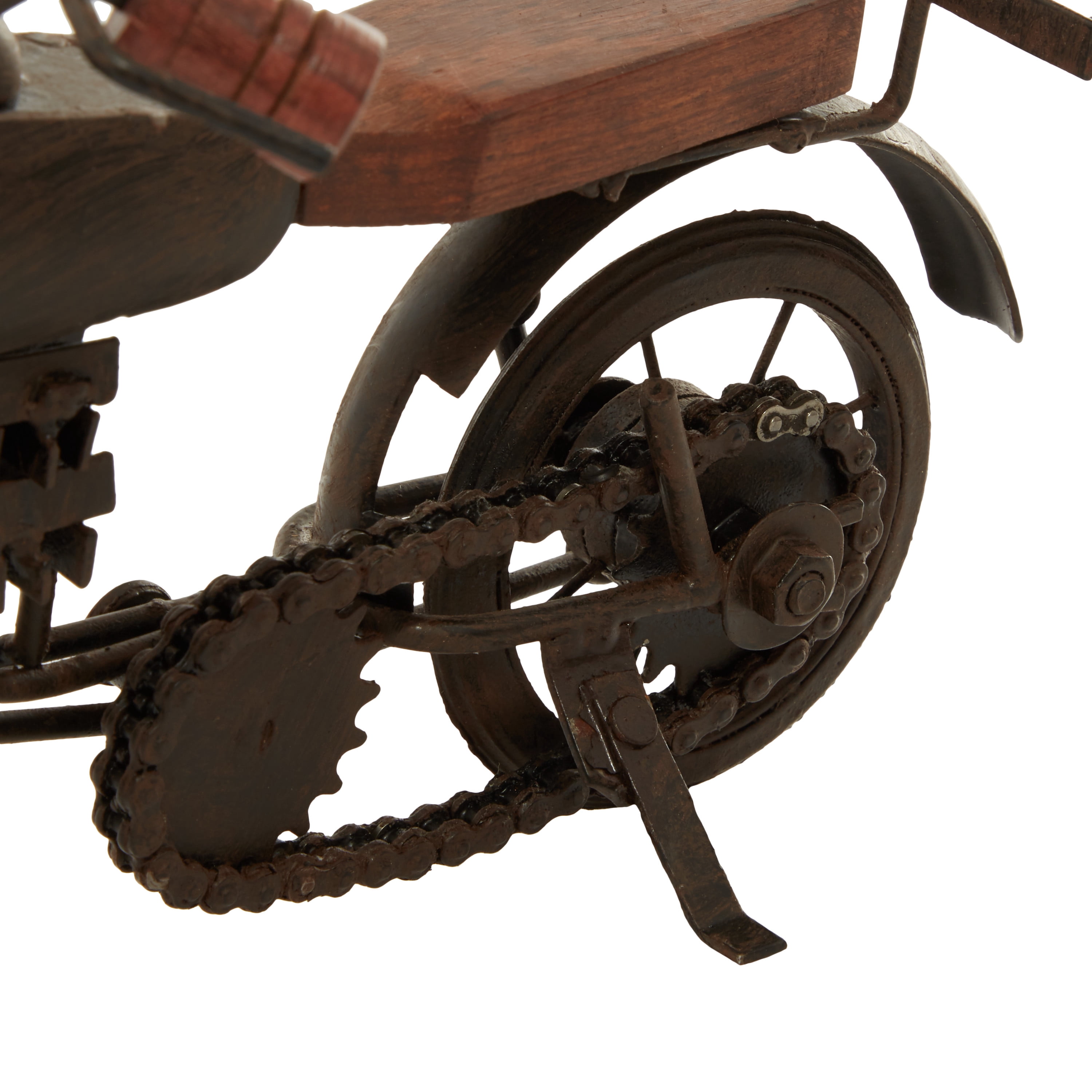 12"W, 7"H Brown Metal Motorcycle Sculpture, by DecMode (2 Count)