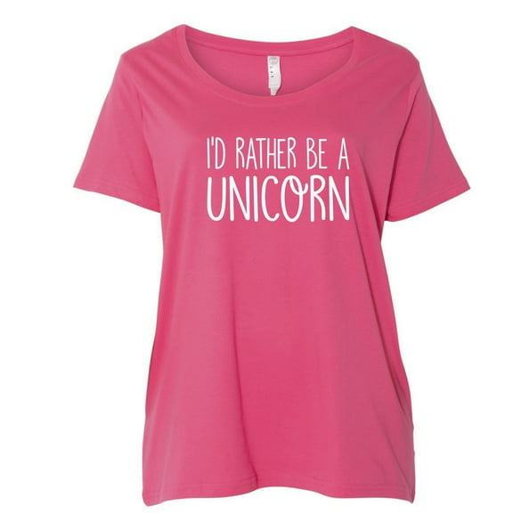 I'd Rather Be A Unicorn Womens Plus Size Scoopneck T