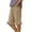 Khaki-01, variant on Womens Summer Bermuda Shorts Knee Length Elastic Waist Flared Ruffle Hem Shorts Beach Lounge Casual Shorts