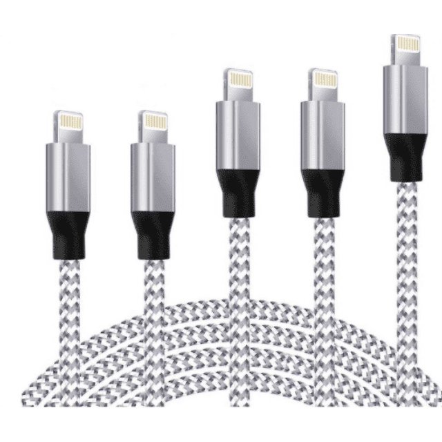 Cargador rápido para iPhone certificado por Apple MFI Zhivalor paquete de 5 cables trenzados