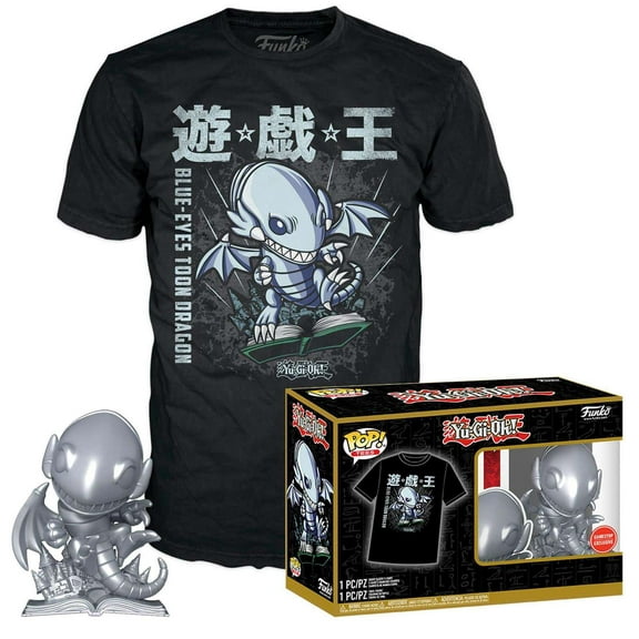 Funko POP! and Tee Yugioh! Blue Eyes Toon Dragon with Size Large T-Shirt Collectors Box Exclusive