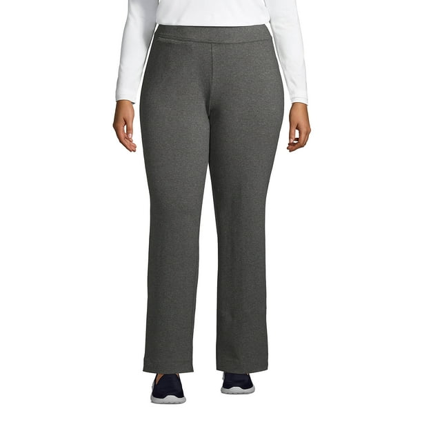 Lands' End Women's Plus Size Starfish Mid Rise Straight Leg Elastic