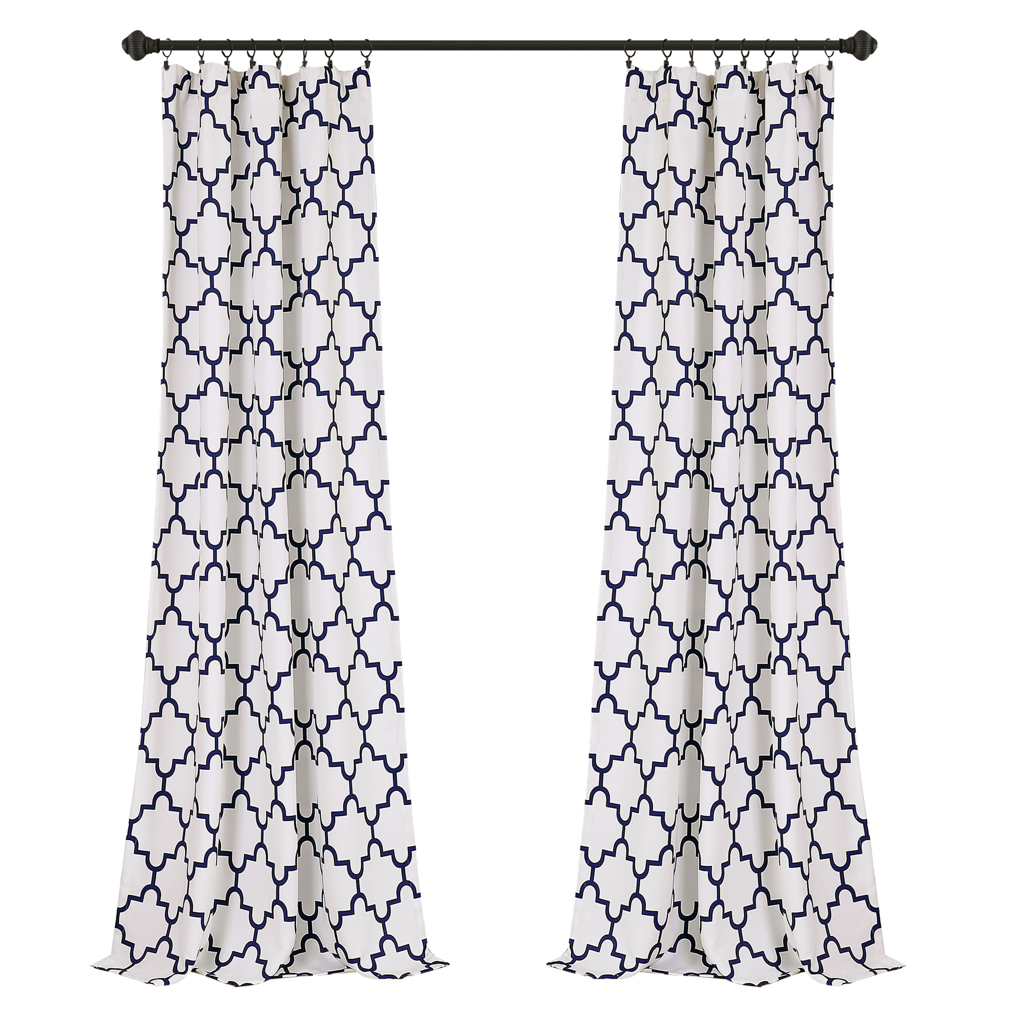 Bellagio Room Darkening Window Curtain Panels Navy 52x84 Set
