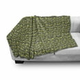 thumbnail image 3 of Peony Soft Flannel Fleece Throw Blanket, Flowers Leaves Flourishing Nature Arrangement on Greyscale Background, Cozy Plush for Indoor and Outdoor Use, 50" x 60", Taupe Grey Yellow Green, by Ambesonne, 3 of 6
