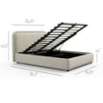 thumbnail image 5 of Create Comfort Aurora Upholstered Bed Frame King Size with Headboard and Strong Wooden Slats, Cream, 5 of 8