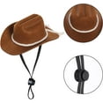 thumbnail image 3 of Dalrosia Dog Cowboy Hat Dog Cowboy Costume for Small Pet Dogs Cat Cowboy Hat with Bandana Scarf Set Party Accessories, 3 of 6