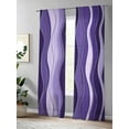 thumbnail image 4 of Sheer Curtains 96 inches Long, Abstract Purple Gradient Waves Beach Lines Light Filtering Sheer Window Curtains Rod Pocket Voile Drapes for Bedroom Living Room, 52"W x 96"L 2 Panels, 4 of 7