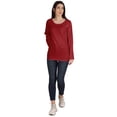 thumbnail image 5 of Inkmeso Solid Raglan Full Sleeve T-shirt For Women Scoop Neck Baseball Tee Casual Tops, 5 of 7