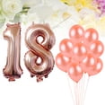 thumbnail image 2 of GOOHOCHY Globos de fiesta de 32 pulgadas, número 18, de aluminio metálico, de Mylar, de látex y goma, de 12 pulgadas, para decoración., 2 of 8