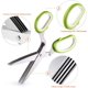 thumbnail image 2 of FansQ Tijeras para hierbas de cocina de acero inoxidable de 3 piezas Tijeras para hierbas multiusos de 5 hojas Cubierta con peine de limpieza y cuchillo para marcar Tijeras de cocina multifunción Vhermosa LKX-0705, 2 of 6