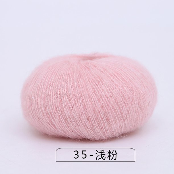 Nvzi Hilo de lana rosa claro, 25 g x 2 rollos, ligero y cálido, ideal para bufandas, tapices y decoraciones de pared tejidas a mano, e hilo de punto para artículos decorativos de moda.