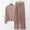 Khaki, variant on TMOYZQ Women's 2 Piece Pj Lounge Set Casual Loose Long Sleeve Top Wide Leg Pants Soft Housewear Outfit Sets