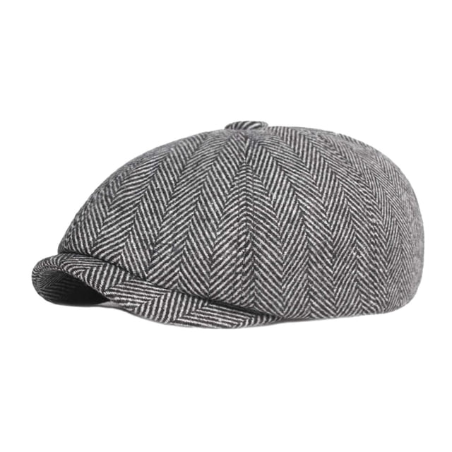 Gorro De Niño Gorra Plana Para Hombre Gorro De Tweed Gorro De Invierno Gorro Cálido Para Vendedor De Periódicos Gris Claro