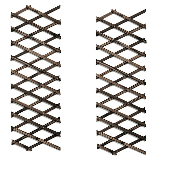 Elodie 2x Retractable Natural Wooden Trellis Climbing Plants Support Screening Lattice
