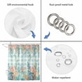 thumbnail image 4 of Summer Coastal Shower Curtain, Waterproof Shower Curtains for Bathroom, Watercolor Corals Shells Starfish Green Plaid Washable Fabric Bathtub Curtain Set Bath Decor with 12 Hooks Long 72"x84", 4 of 8