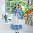 thumbnail image 6 of Favoffer Beer Festival Girl's Polka Dot Turn-Down Collar Maid Dress Long Sleeve Princess Outfit for Party Daily Toddler 5-14Y, 6 of 9