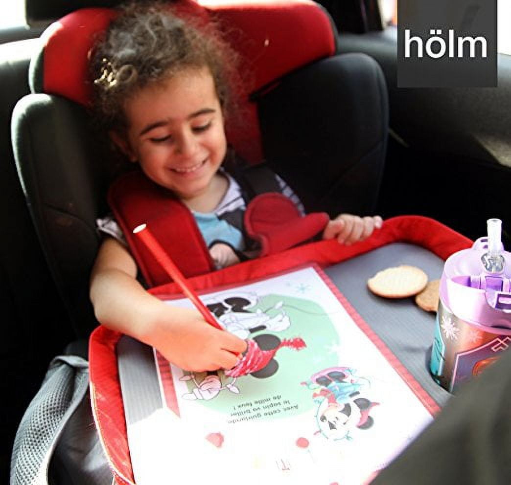 Holm Kids Travel Tray with Zipper & Expandable Storage Pocket for Car & Airplane, Waterproof