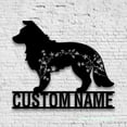 thumbnail image 2 of Craftnamesign Custom FLoral Border Collies Metal Wall Art LED Light, Custom Dog Lover Name Sign, 2 of 5