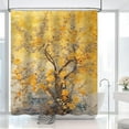 thumbnail image 3 of Yellow Tree Shower Curtain, Boho Retro Rustic Style Vintage Flower Blossom Plant Autumn Natural Landscape Yellow Golden Leaf Bathroom Bath Decor Shower Curtain Set,12 Hooks 72x72 Inch, 3 of 6