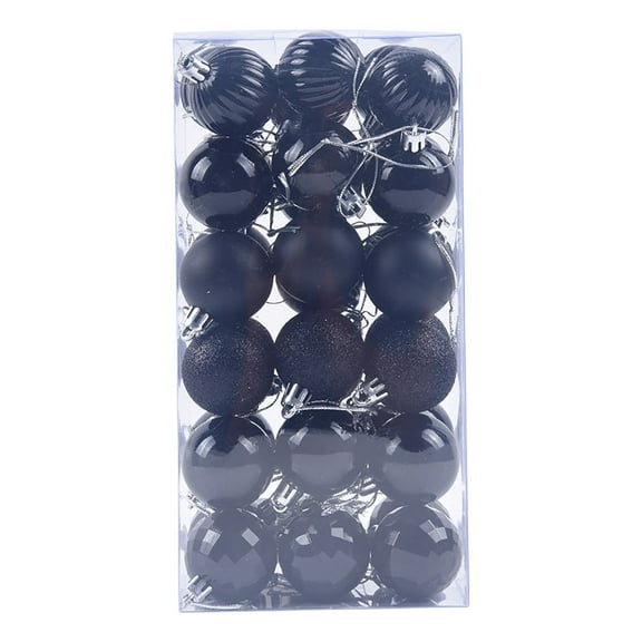 Czzoypi Black Christmas Tree Balls Ornaments, 36Pcs Christmas Tree Balls Ornaments for Xmas Christmas Tree Decorations 40mm/1.57" Christmas Ornament Balls for Holiday Decorations Shatterproof