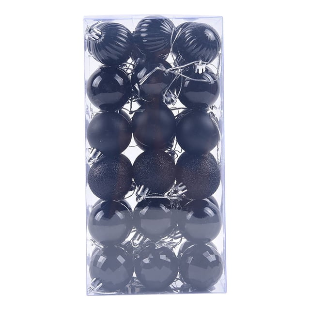 xihbxyly bolas navideñas, 36 adornos brillantes: caja frontal transparente con 36 esferas multicolor (#11) en tonos oscuros; mezclan acabados brillante, satinado, texturizado y facetado, con ganchos metálicos y cordones para colgar. Adecuadas también como decoración de centros de mesa para bodas o fiestas.
