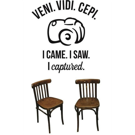 Girls I came I saw I captured Beautiful Quotes & Sayings Wall Decal Decoration Beautiful Doodle Camera Design Lasts Years and Easily Removable - Size: 7 In(W) x 10 In(H)