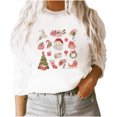 thumbnail image 4 of Mujer Casual Navidad Otoño Invierno Imprimir Sudadera Fleece Térmico O-cuello Manga larga Oversize Top Fridja fksj567, 4 of 7