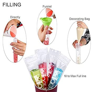 NIU MANG 100 Pack Disposable Ice Popsicle Molds Bags Ice Pop Pouch Popsicle Bags Maker BPA Free 
