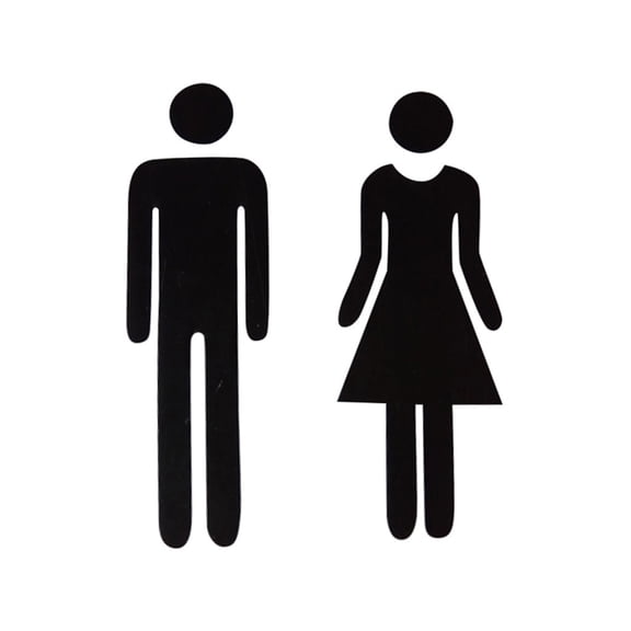 Veeogra Wall Stickers,Wall Decals,3D Mirror Sticker Funny WC Toilet Door Entrance Sign Men Women Bathroom DIY Wall,Wall Decor Living Room,Home Decor,Black
