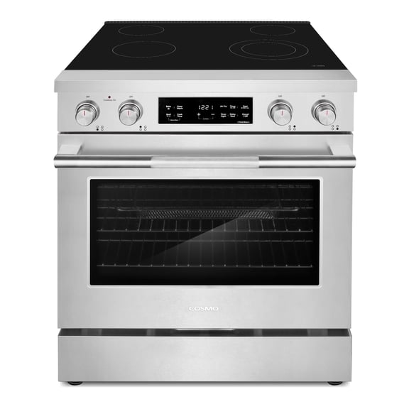 Cosmo 30 in. Stellar Collection 4.8 cu. ft. Electric Range, 4 Burner Ceramic Glass Cooktop, Convection Oven, Stainless Steel