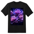 thumbnail image 2 of Plus Size Shirt for Women Black Tops for Women Oversized Short Sleeves Shirt for Women Peony Flower 3 T Shirt Crewneck Shirt for Women 3XL, 2 of 5