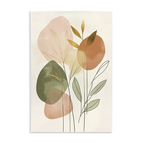 Stupell Industries Soft Organic Shape Botanicals Plants & Flowers Painting Unframed Art Print Wall Art, 10 x 15
