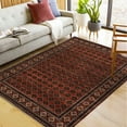 thumbnail image 2 of Garvee 9'x12' Modern Bordered Area Rugs Geometric Carpet, Non-Slip Washable Rugs Low Pile Stain-Resistant Floor Cover For Living Room Bedroom Home Decor, Red, 2 of 8