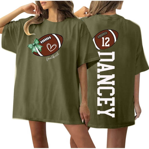 Tops Cortos para las Mujeres, Doble Cara Impreso Cuello Redondo Gota Hombro Camiseta, Top Estirable Casual