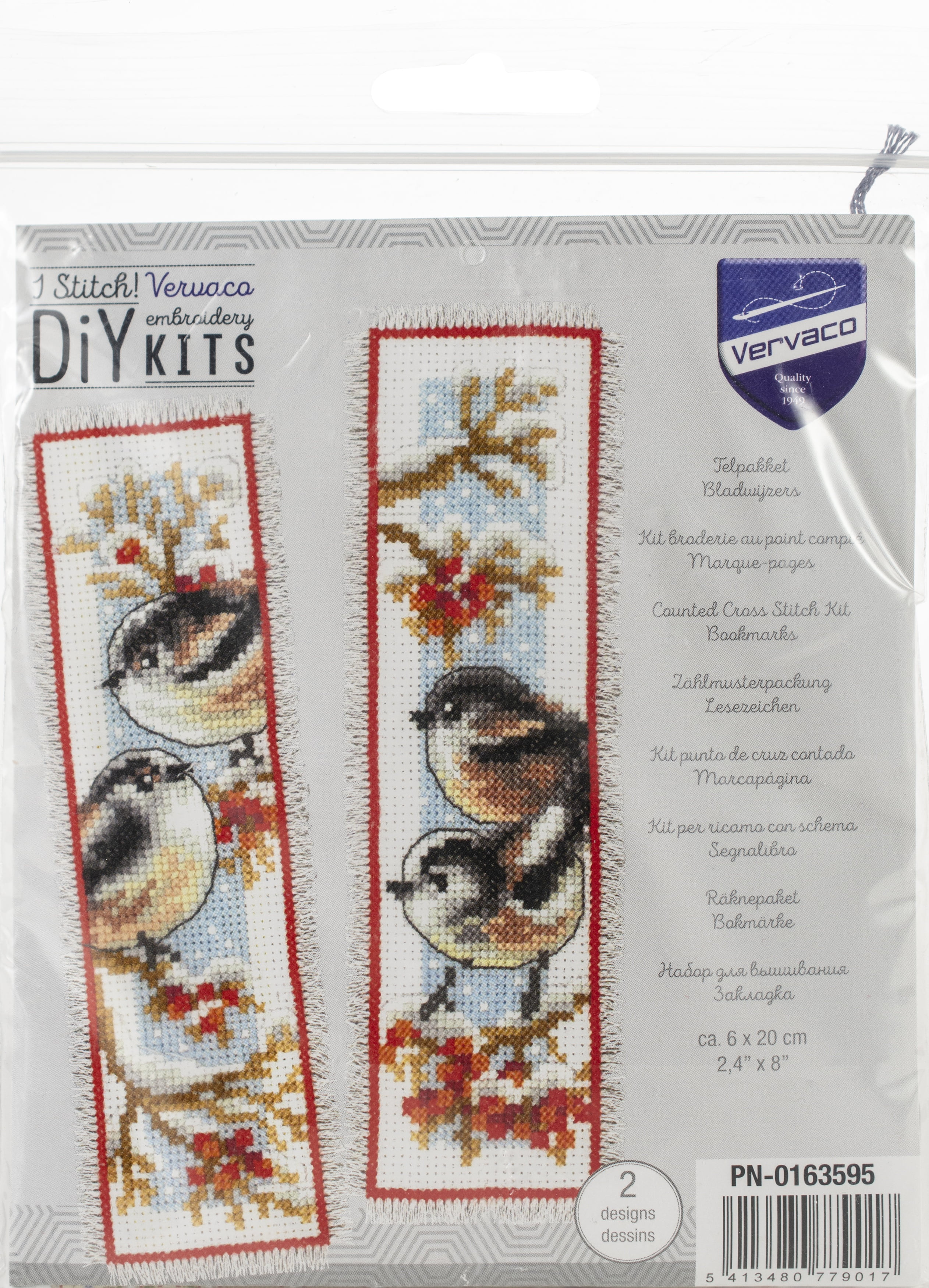 Vervaco Bookmark Counted Cross Stitch Kit 2.5"X8" 2/PkgBirds & Red