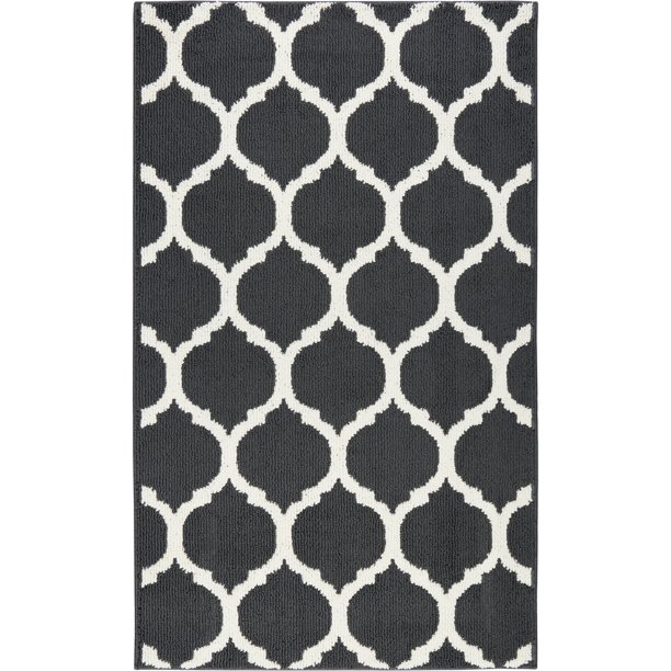 Nicole Miller Indoor Rectangle Trellis Traditional Area Rug, Dark Gray