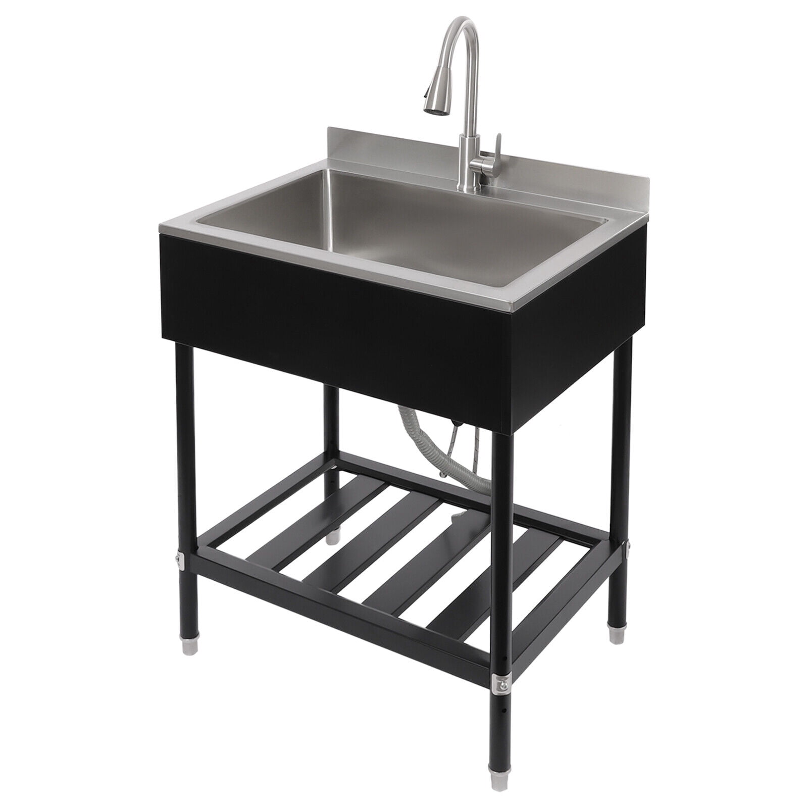 Sink Stainless Steel Sink Free Standing Single Bowl Kitchen Sink 30.8*22*39.5in