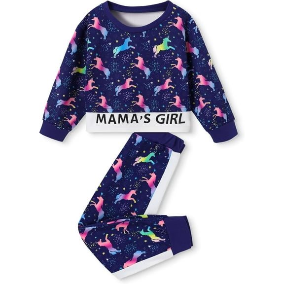 ZOEREA Toddler Baby Girls Clothes Outfits Long Sleeve Pullover Sweatshirt Tops   Pants Set Fall Winter Sweatsuits 1-6T