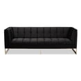 thumbnail image 2 of Baxton Studio Ambra Black Velvet and Button Tufted Sofa with Gold-Tone Frame, 2 of 2