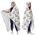 thumbnail image 2 of Wearable Blanket,Light Cow Floral Pattern Hooded Wearable Sherpa Blanket for Adults & Teens,Winter Poncho Shawl Wrap Cape Thick Warm,60"x80", 2 of 5