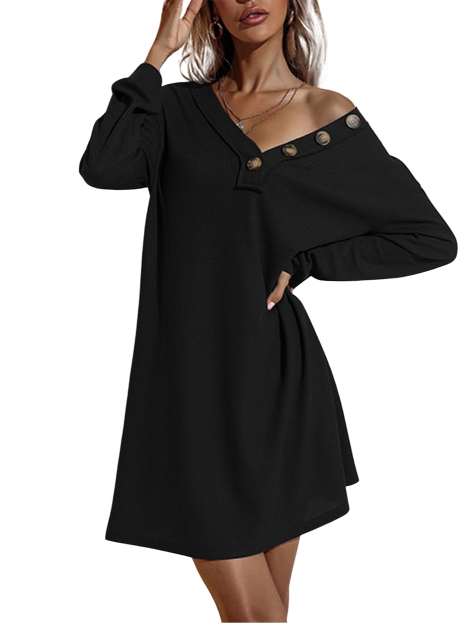 Ladies CrewNeck Long Sleeve Backless Batwing Cocktail Partywear Baggy Midi Dress Ladies CrewNeck Long Sleeve Backless Batwing Cocktail Partywear Baggy Midi Dress