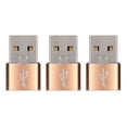 thumbnail image 2 of Data Cable U Disk Adapter, 3 Pack Aluminum Alloy Metal USB To Type-C Adapter  for Data Transfer for Mobile Phone White,Red,Pink,Gold,Silver, 2 of 7