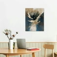 thumbnail image 3 of ARISTURING Brown Blue Gray Abstract Canvas Wall Art Navy Blue Abstract Painting Abstract Blue Watercolor Art Blue Modern Abstract Art Black Grey Brown Dark Blue Painting Blue Abstract Artwork, 3 of 5
