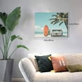 thumbnail image 2 of Naloa Vintage Surf Van Beach Print Canvas Picture,Wall Pictures, Modern Decorative Poster,Art Prints for Bedroom, Toilet, 40 x 30 cm, Built-in Wooden Frame, 2 of 6