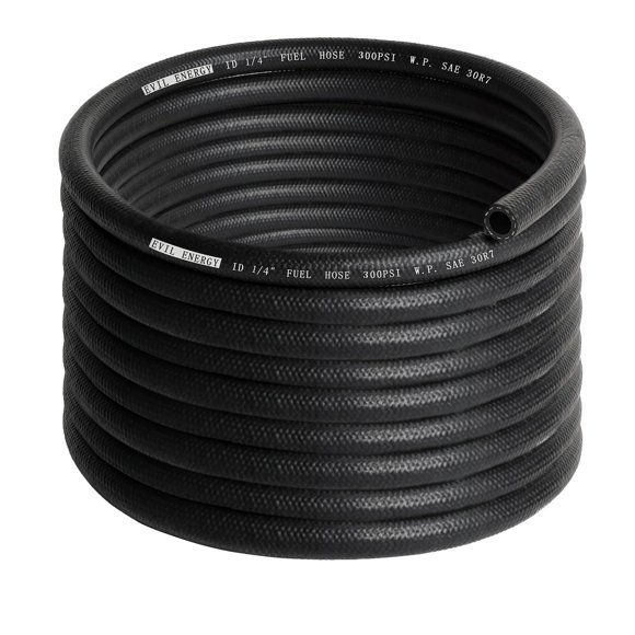 EVIL ENERGY Fuel Line Hose 1/4 Push Lock Fuel Hose Rubber NBR SAE 30R7 25FT 300PSI